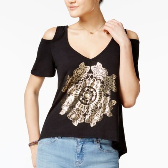 Self Esteem Tops - *NWT [Self E] graphic cold-shoulder top #701